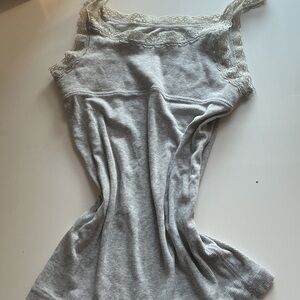 Cherokee Heather Gray Lace Accent Top